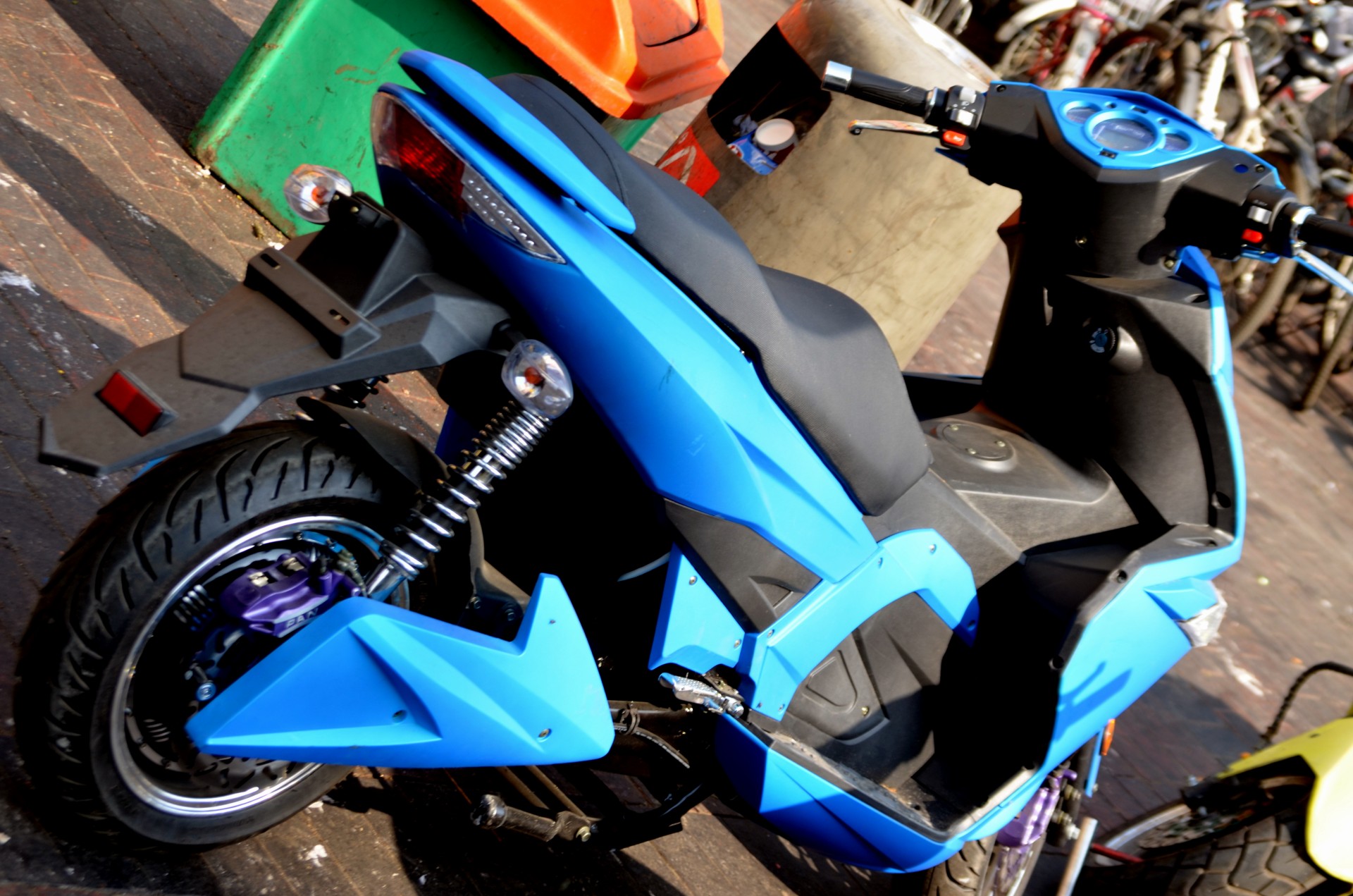 blue scooter