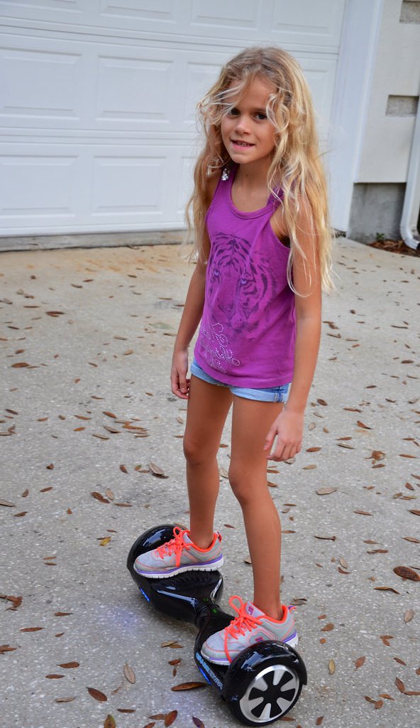 girl using a hoverboard