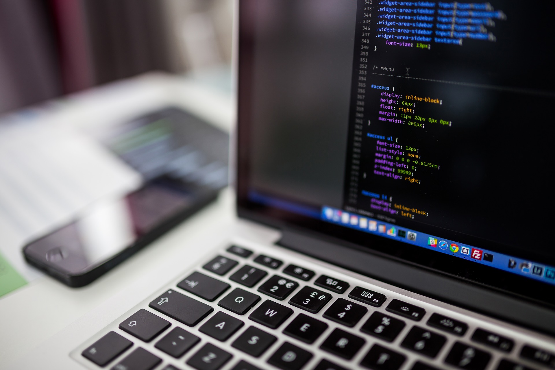 programming codes on laptop
